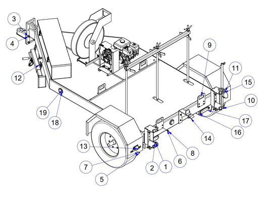 MPS9910 Power Sprayers Trailer Frame Assembly Parts by Allen Engineering