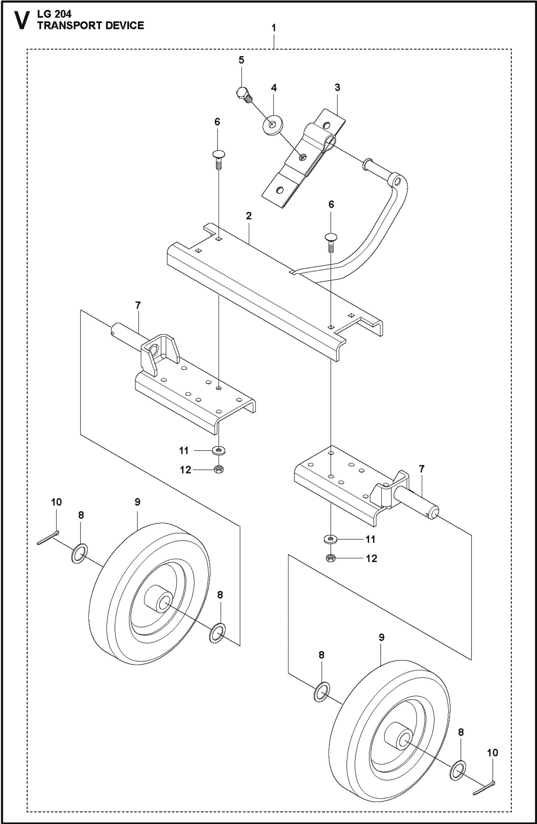 Transport Device Parts For LG 204 Petrol By Husqvarna