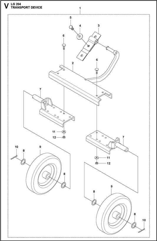 Transport Device Parts For LG 204 Petrol By Husqvarna