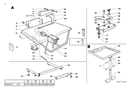 TS 300D Assembly Parts By Husqvarna