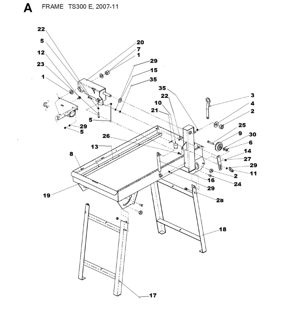 Frame Parts For TS 300 E By Husqvarna