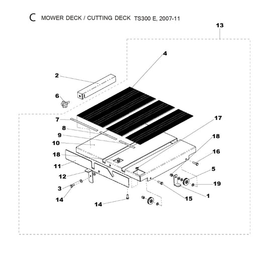 Mower Deck, Cutting Deck Assembly Parts For TS 300 E By Husqvarna
