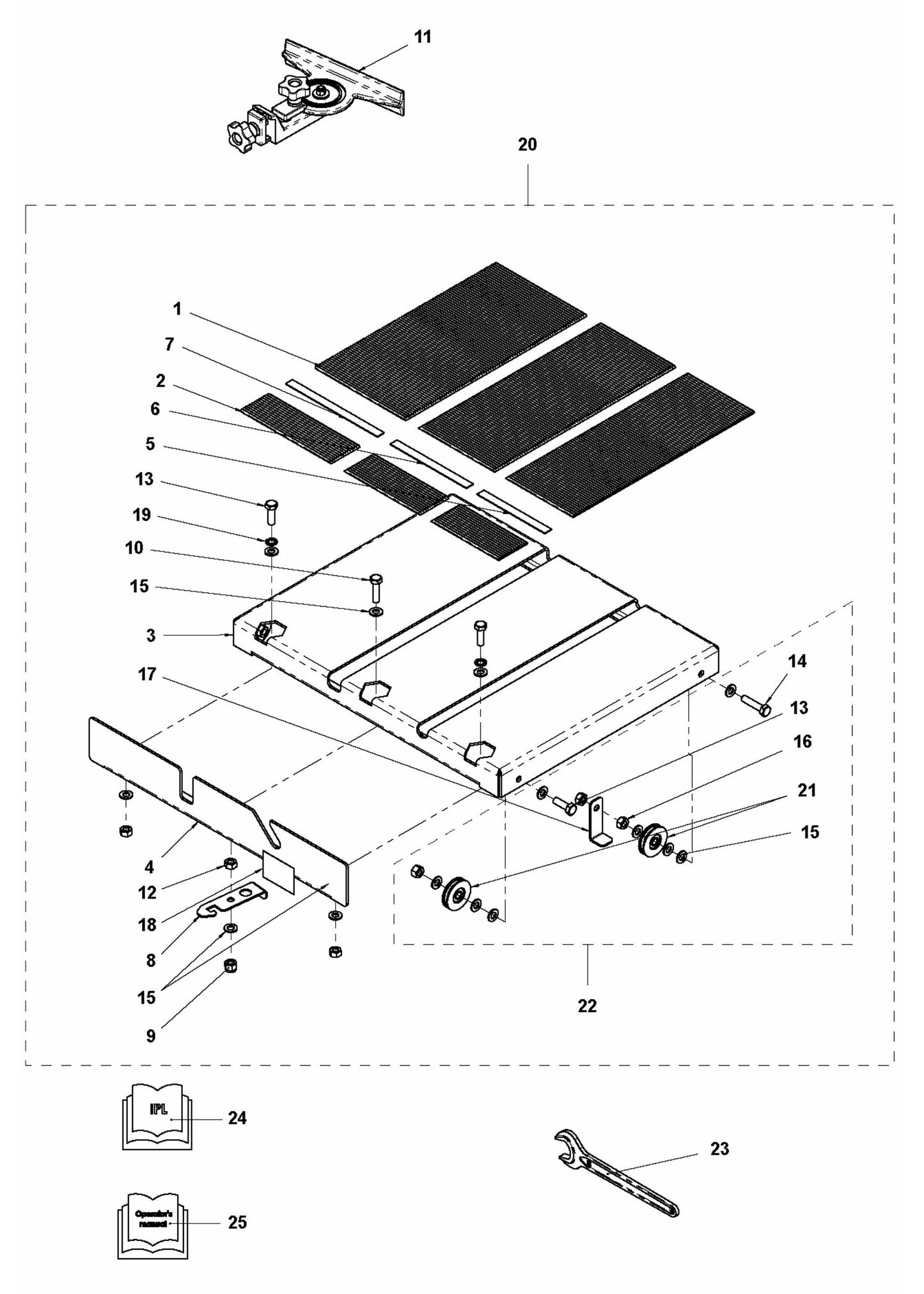 TS 350E Table Assembly Parts