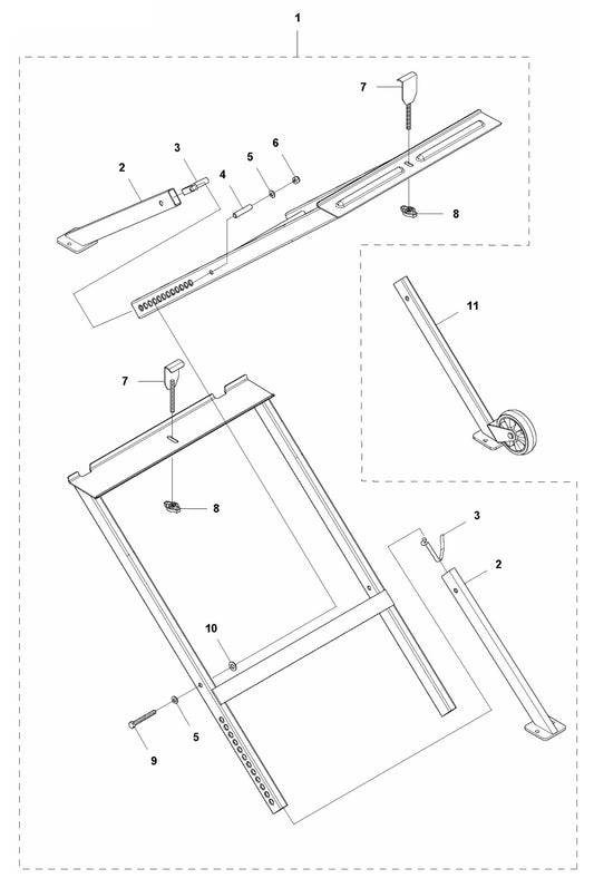 TS 60 Tile Saw Stand Assembly Parts