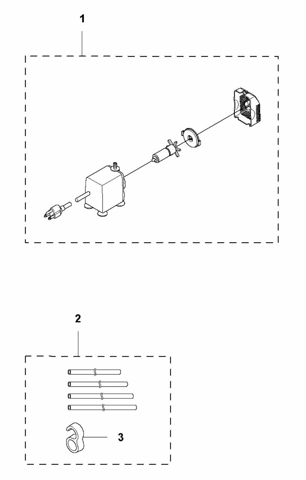 TS 60 Water Pump and Tube Assembly Parts