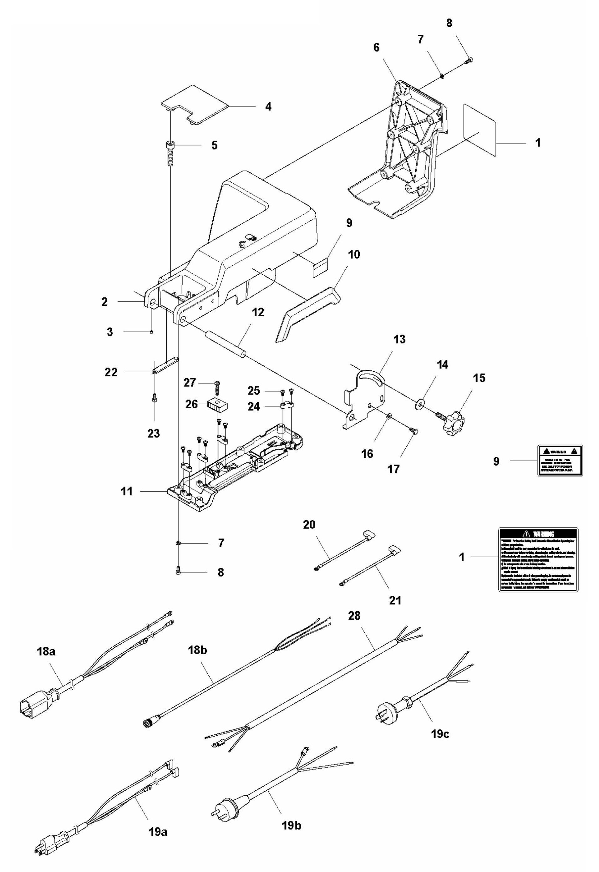 TS 60 Cutting Head Assembly-Support Arm Assembly Parts