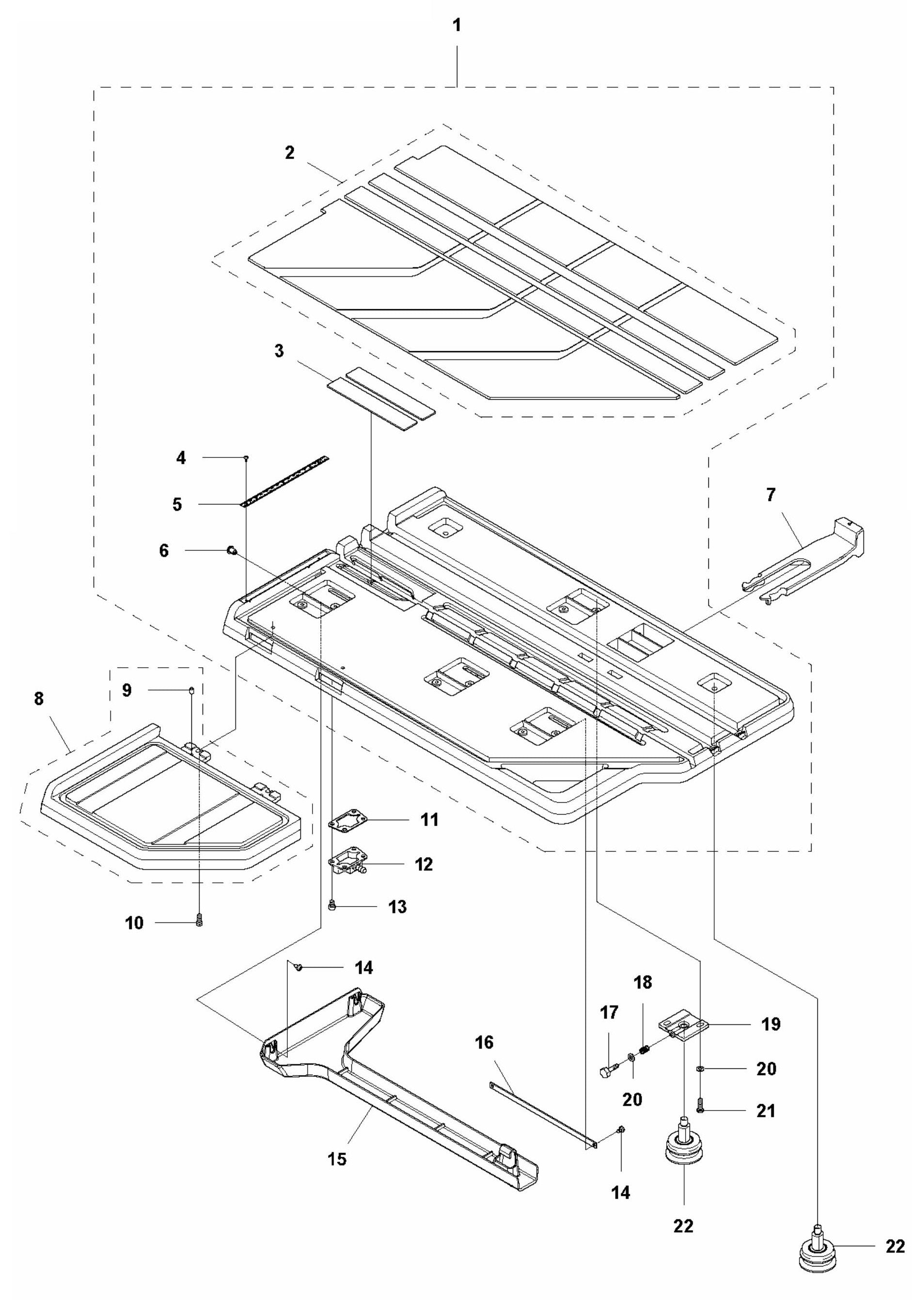 TS 60 Conveyor Cart Assembly and Extension Assembly Parts