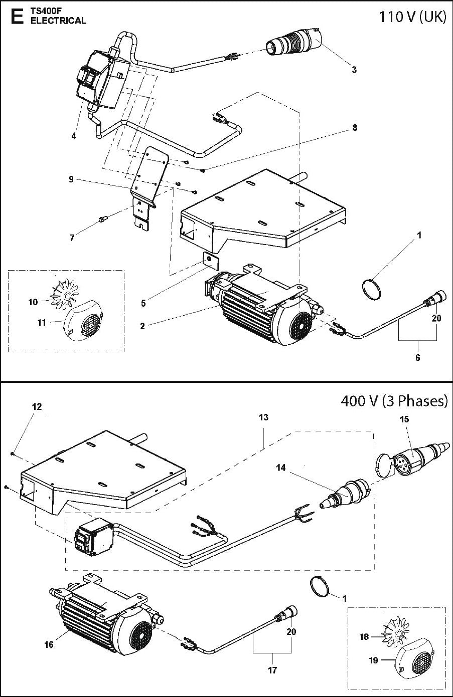 E TS400F Electrical Parts For TS 400 F By Husqvarna