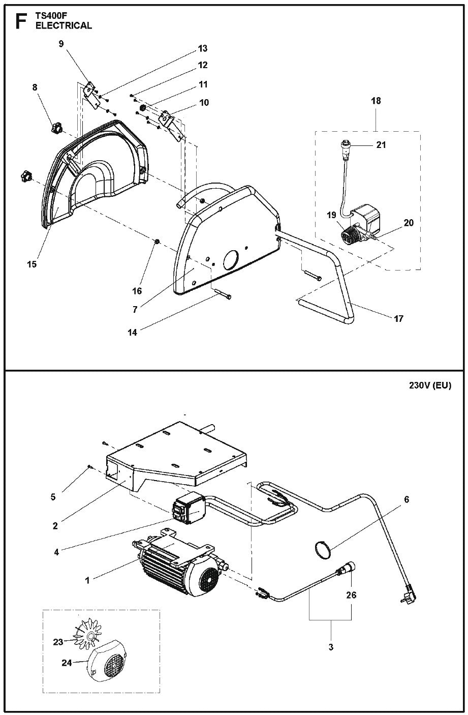 F TS400F Electrical Parts For TS 400 F By Husqvarna