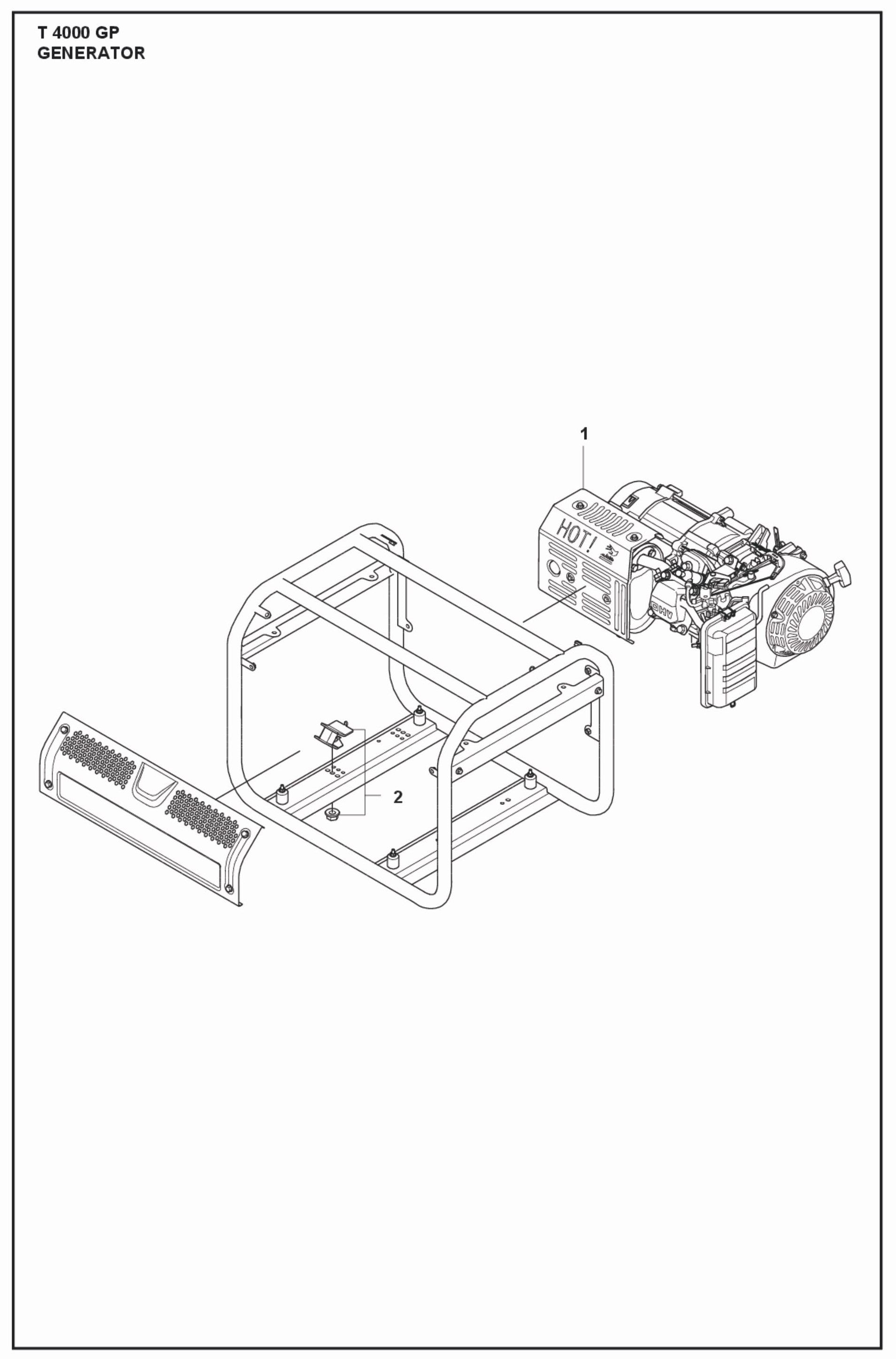Generator Parts For T 4000 GP Parts By Husqvarna