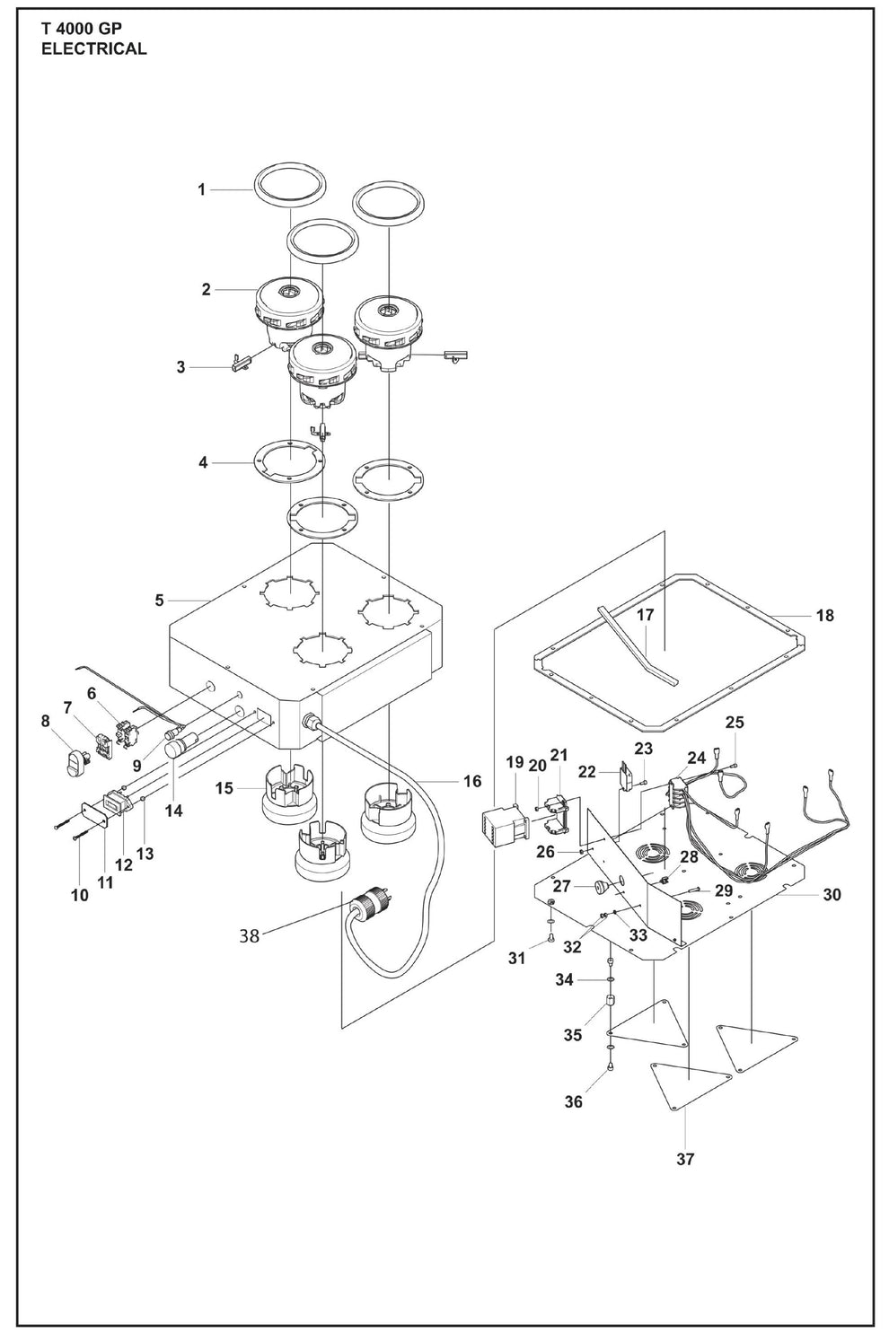 Electrical Parts For T 4000 GP Parts By Husqvarna