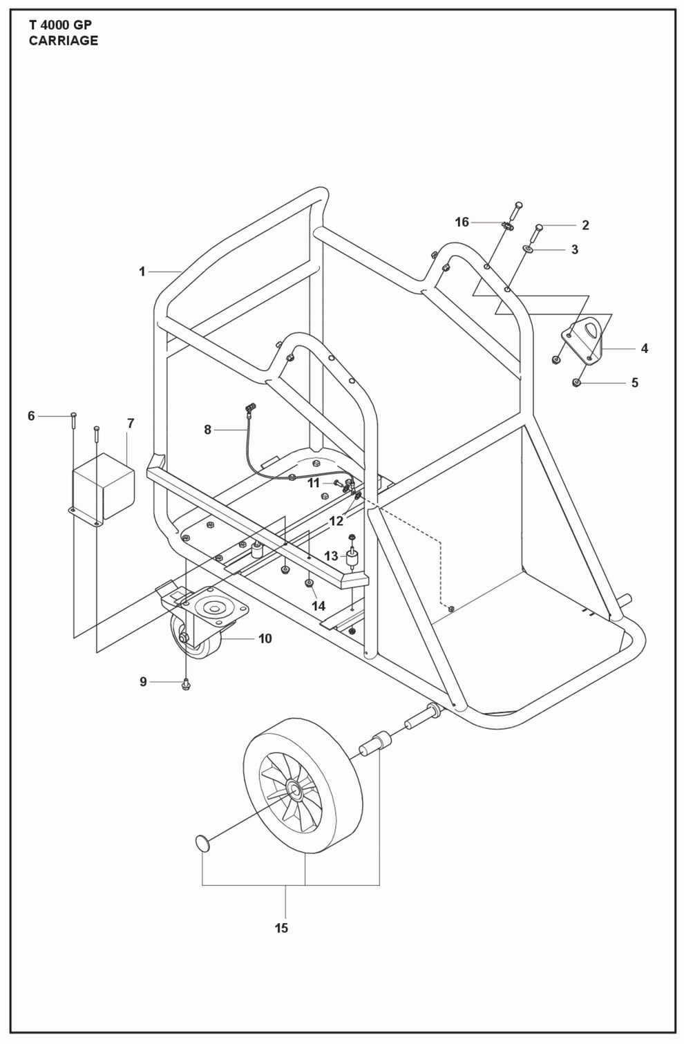 Carriage Parts For T 4000 GP Parts By Husqvarna