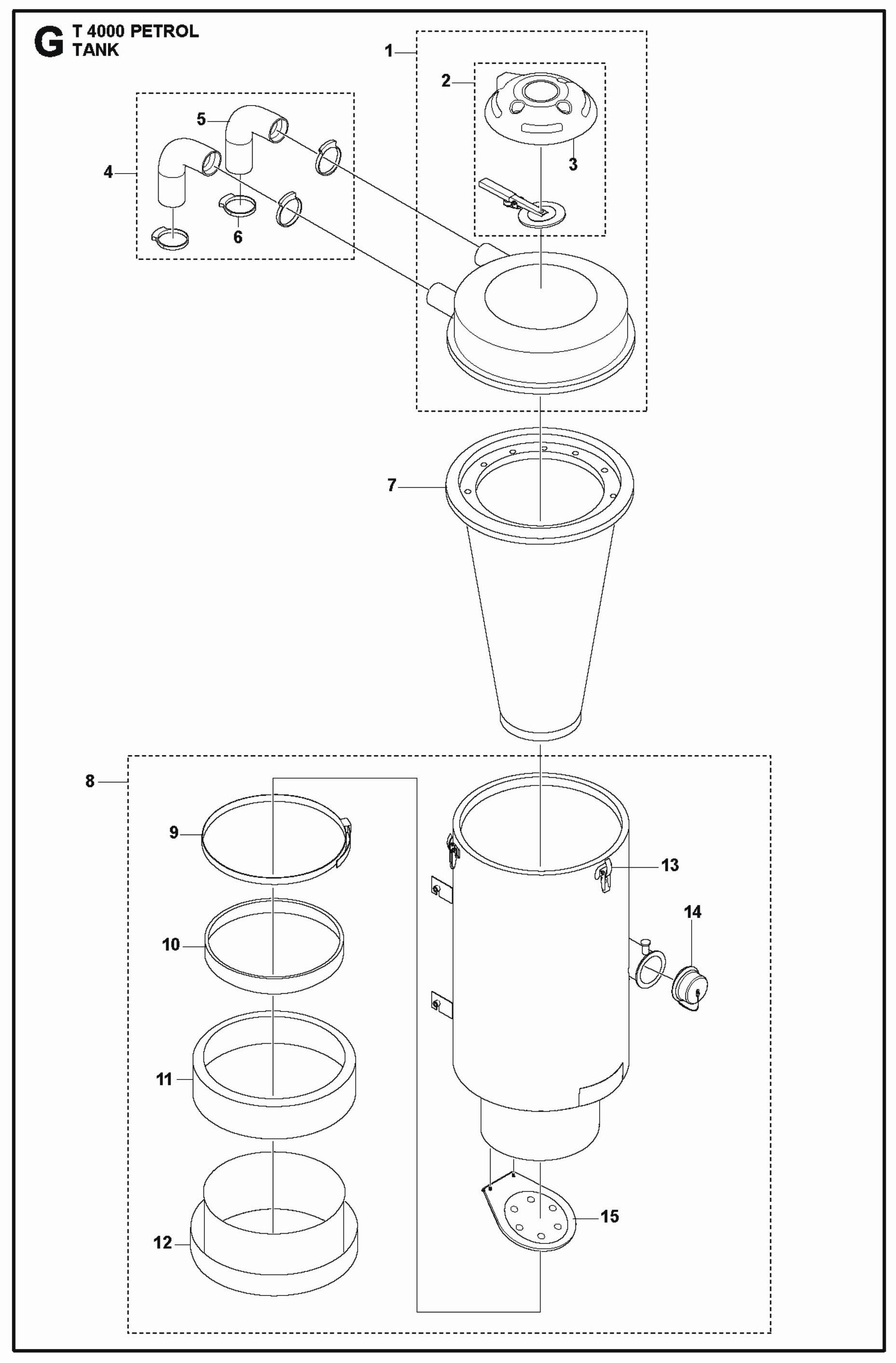 Tank Parts For T 4000 Petrol Parts By Husqvarna