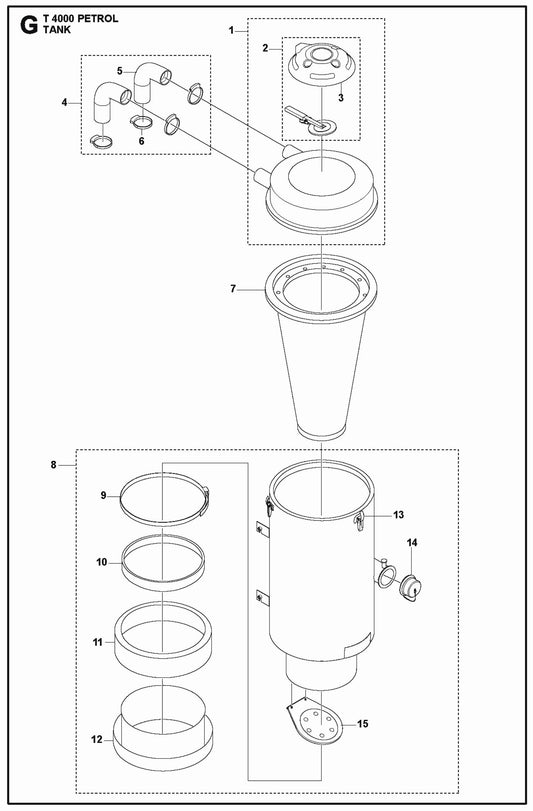 Tank Parts For T 4000 Petrol Parts By Husqvarna