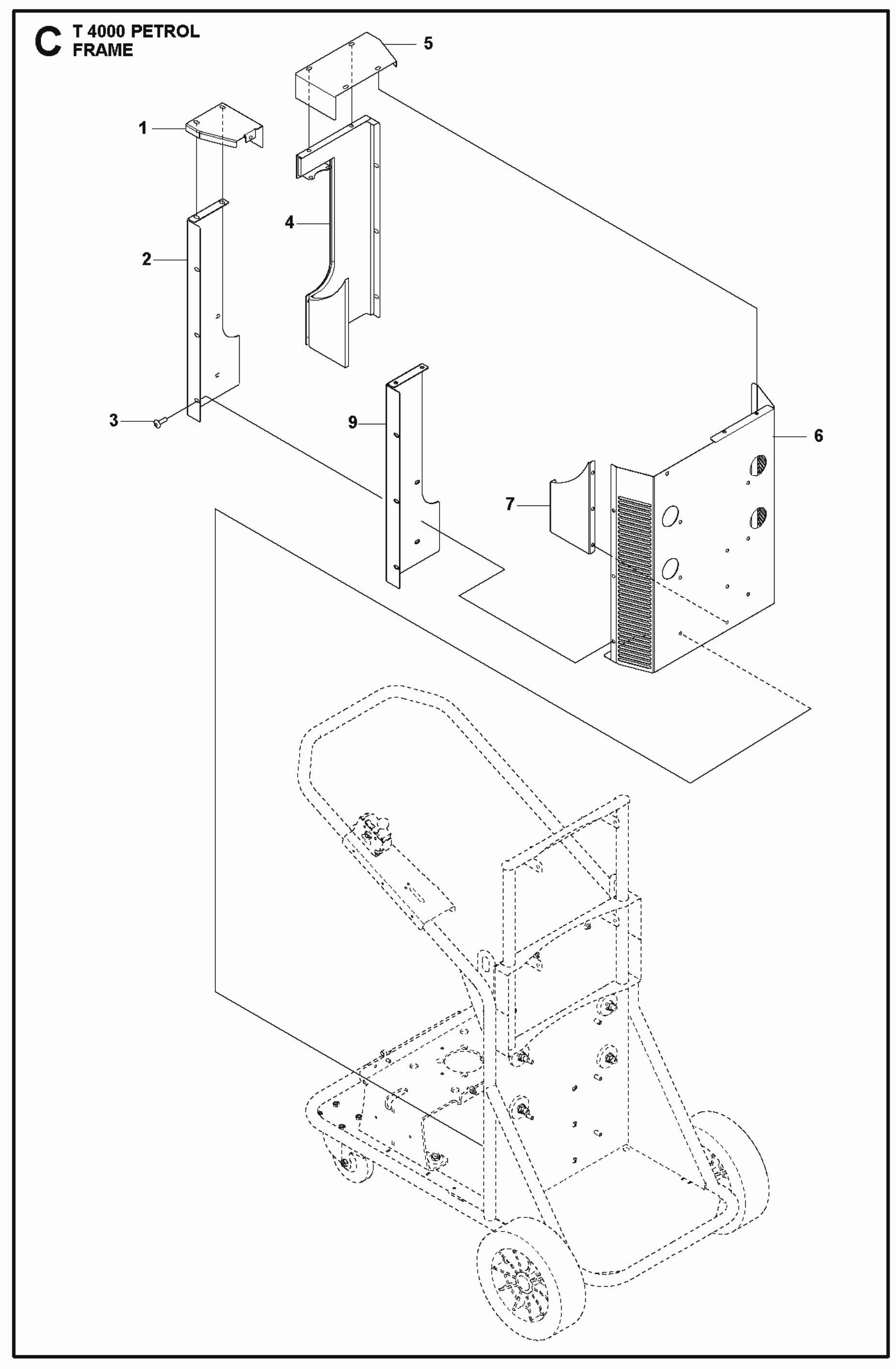 Frame Parts For T 4000 Petrol Parts By Husqvarna