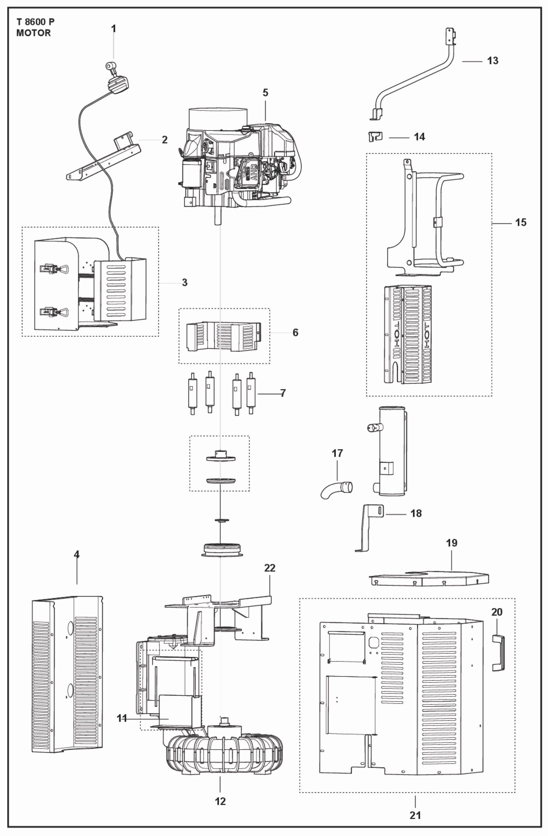 Motor Parts For T 8600 Propane By Husqvarna
