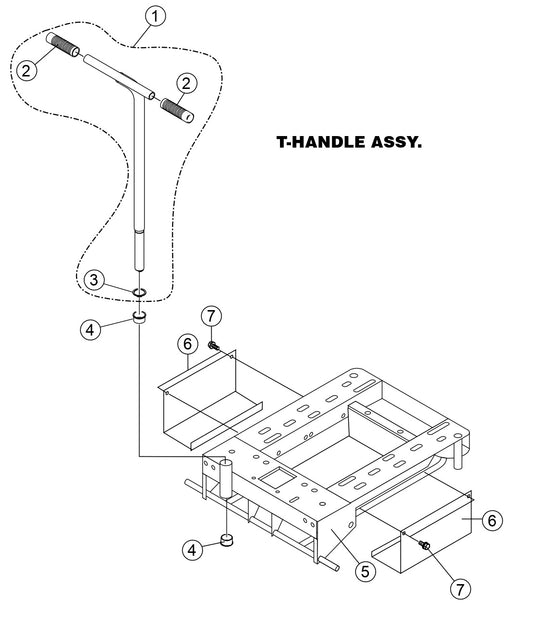 GB43LED GloBug Lighting System T- Handle Assembly Parts by Multiquip
