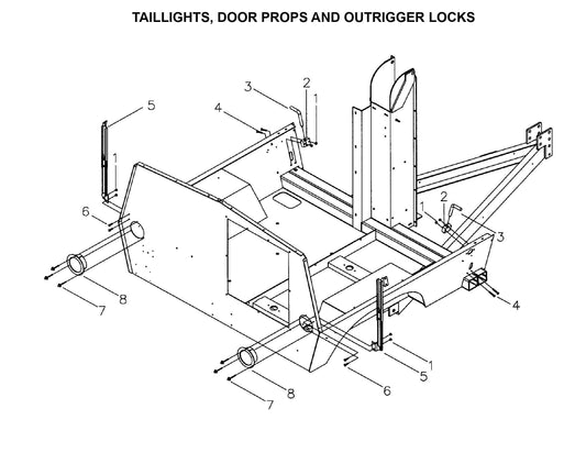 Maxi-Lite Hydraulic Tower-Taillights,Door Props and Outrigger Locks Parts By Allmand