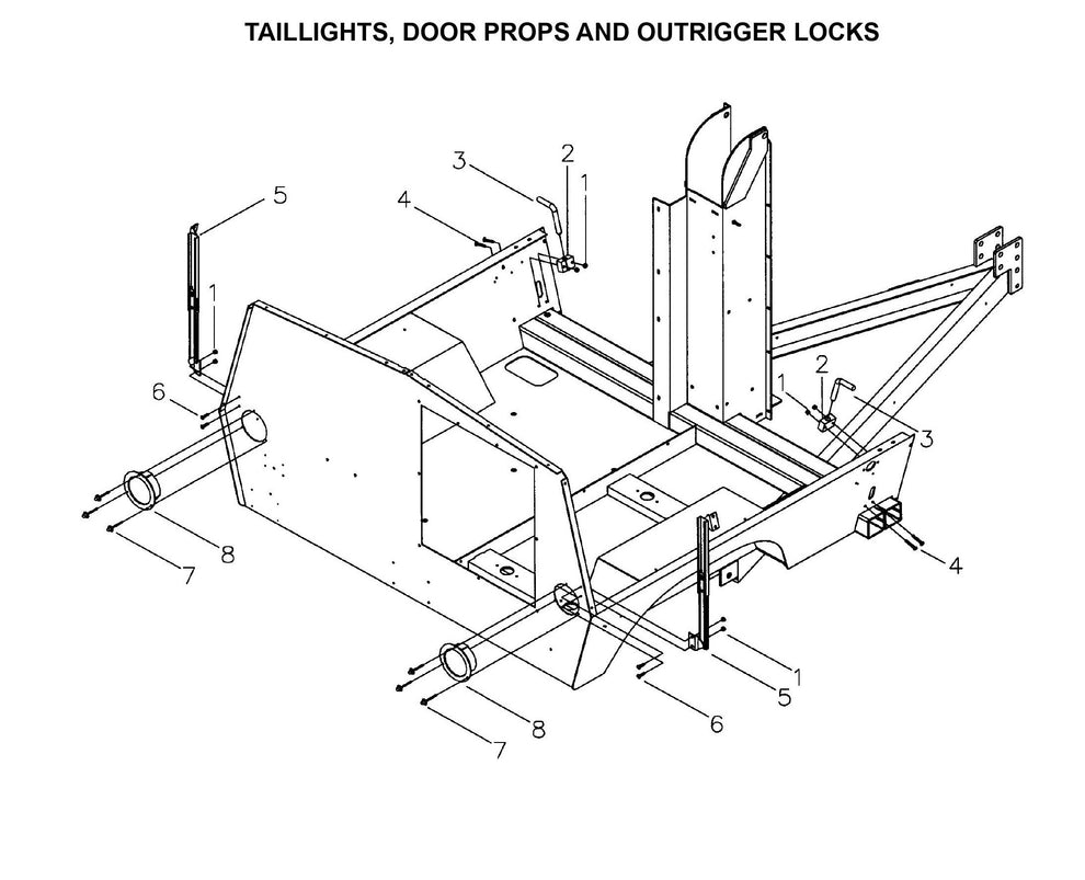 Maxi-Lite Hydraulic Tower-Taillights,Door Props and Outrigger Locks Parts By Allmand