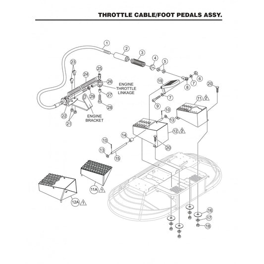 HTN27KTCSL HTN28KTCSL Throttle Cable/Foot Pedals Assembly