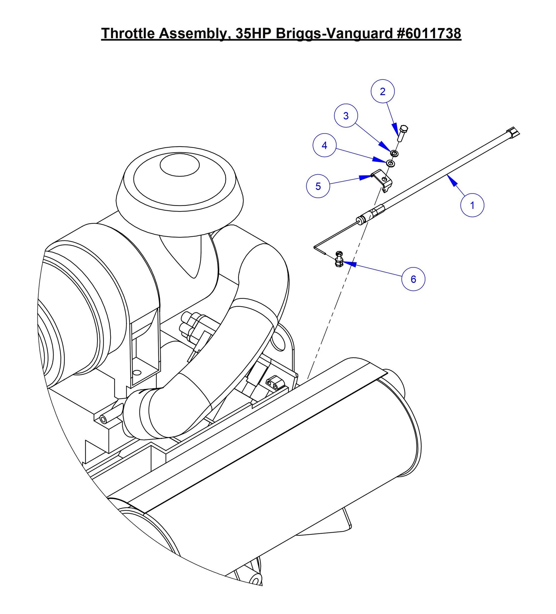 CC3535JBVP Throttle Assembly,35HP Briggs Vanguard 