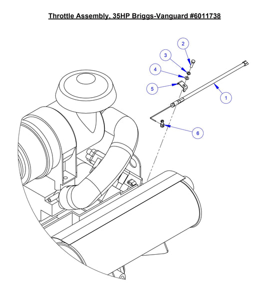 CC3535JBVP Throttle Assembly,35HP Briggs Vanguard 
