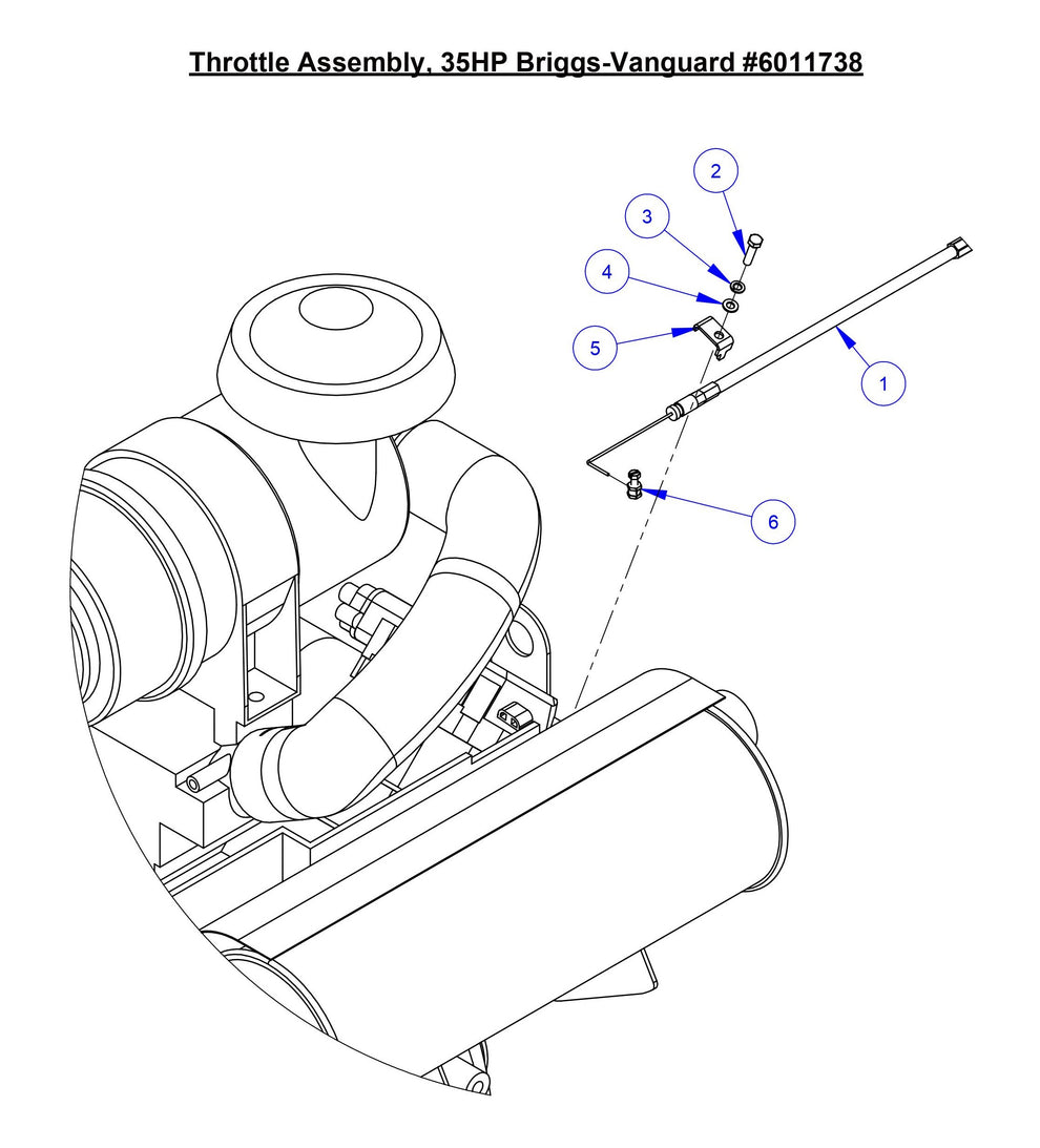 CC3535JBVP Throttle Assembly,35HP Briggs Vanguard 