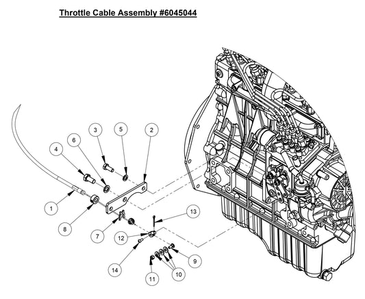 CC4144DXL Throttle Cable Assembly