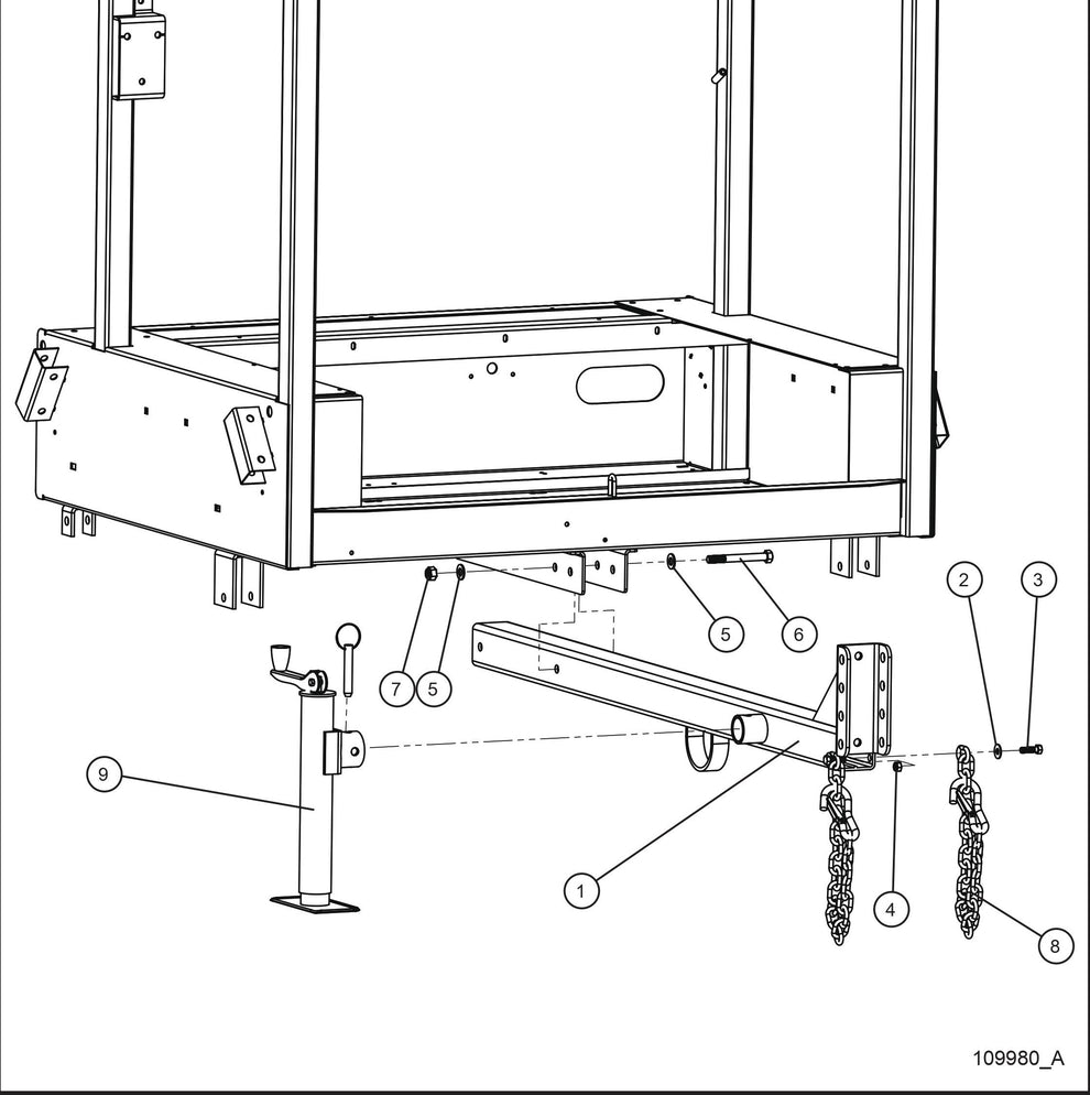 ECLIPSE AB 2400 SE ARROW BOARD Tongue Group parts by allmand