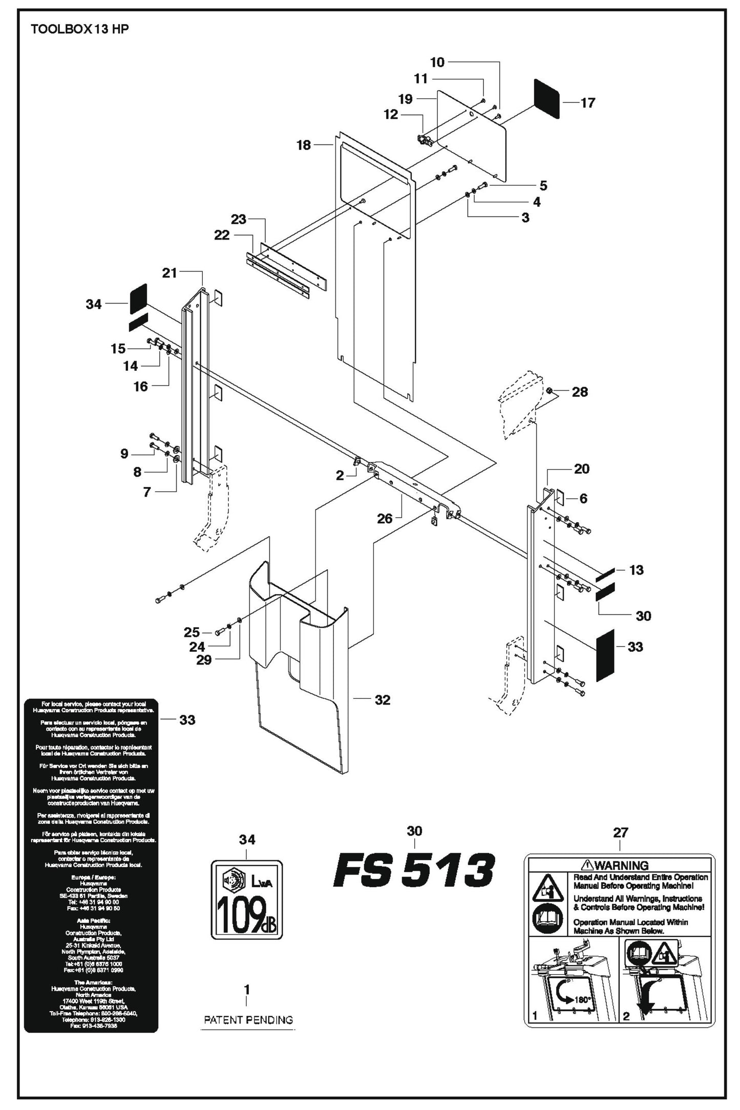 Toolbox 13 HP Parts For FS524 By Husqvarna