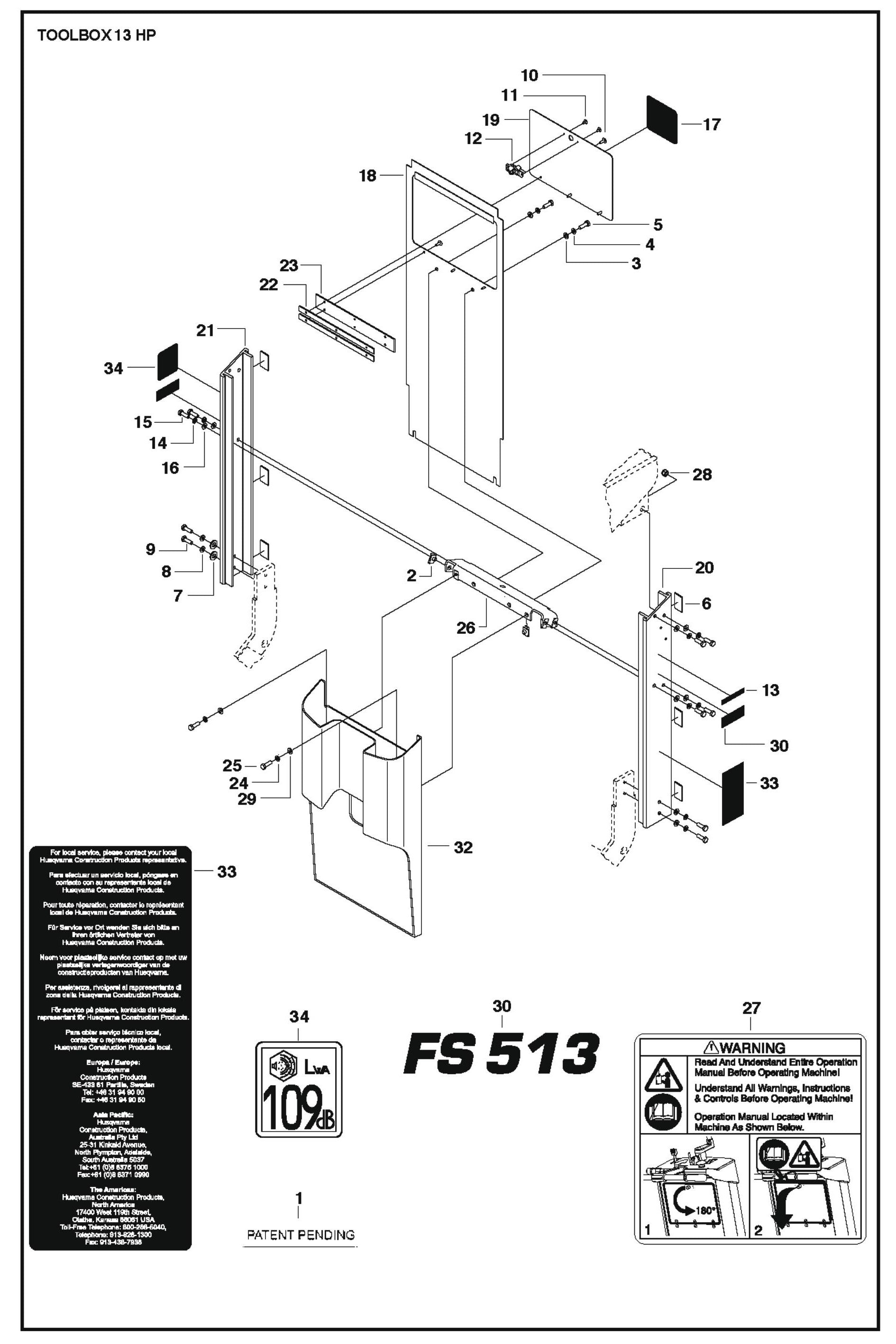 Toolbox 13 HP Parts For FS524 By Husqvarna