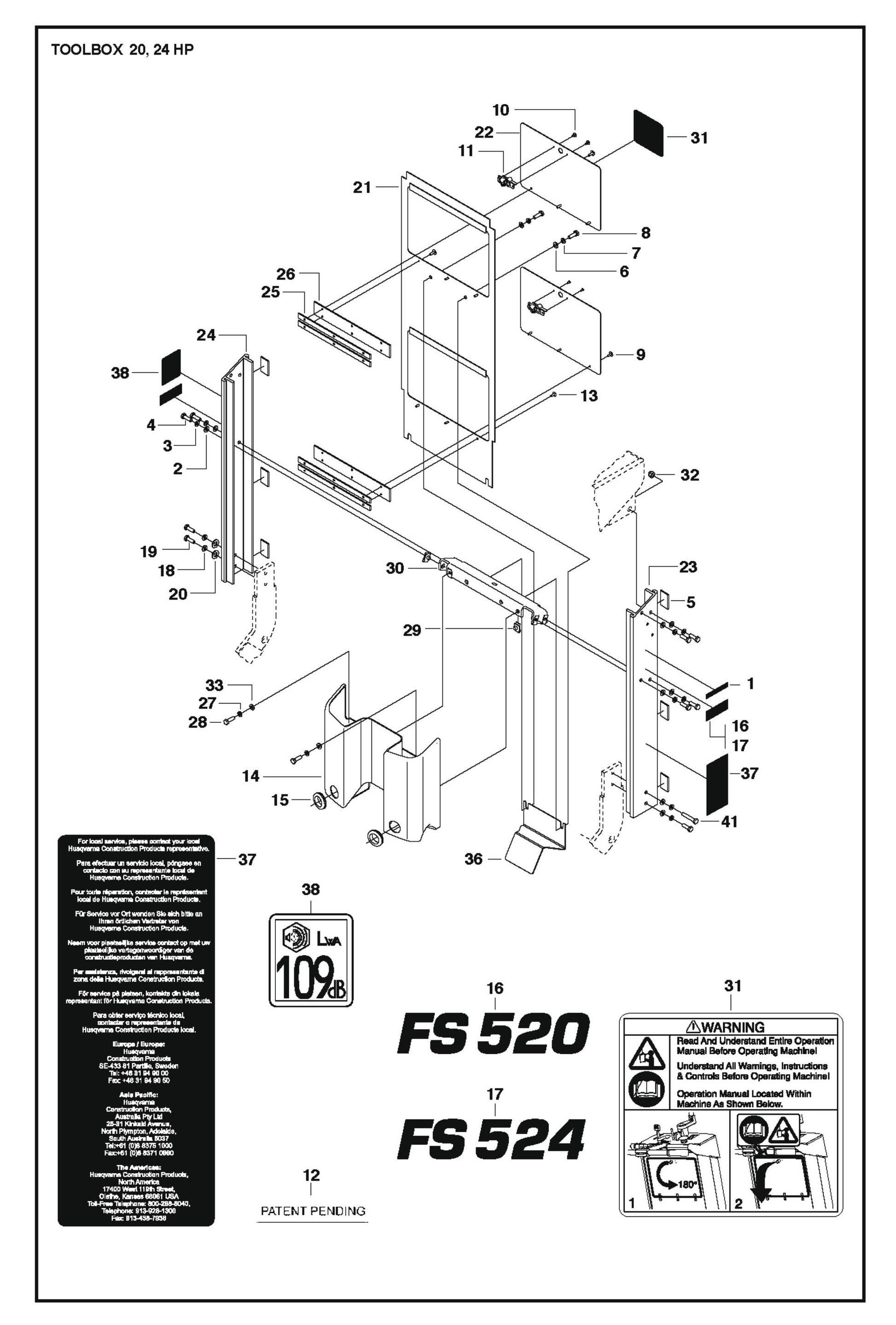 Toolbox 20,24 HP For FS520 By Husqvarna