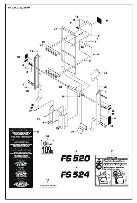 Toolbox 20,24 HP For FS520 By Husqvarna