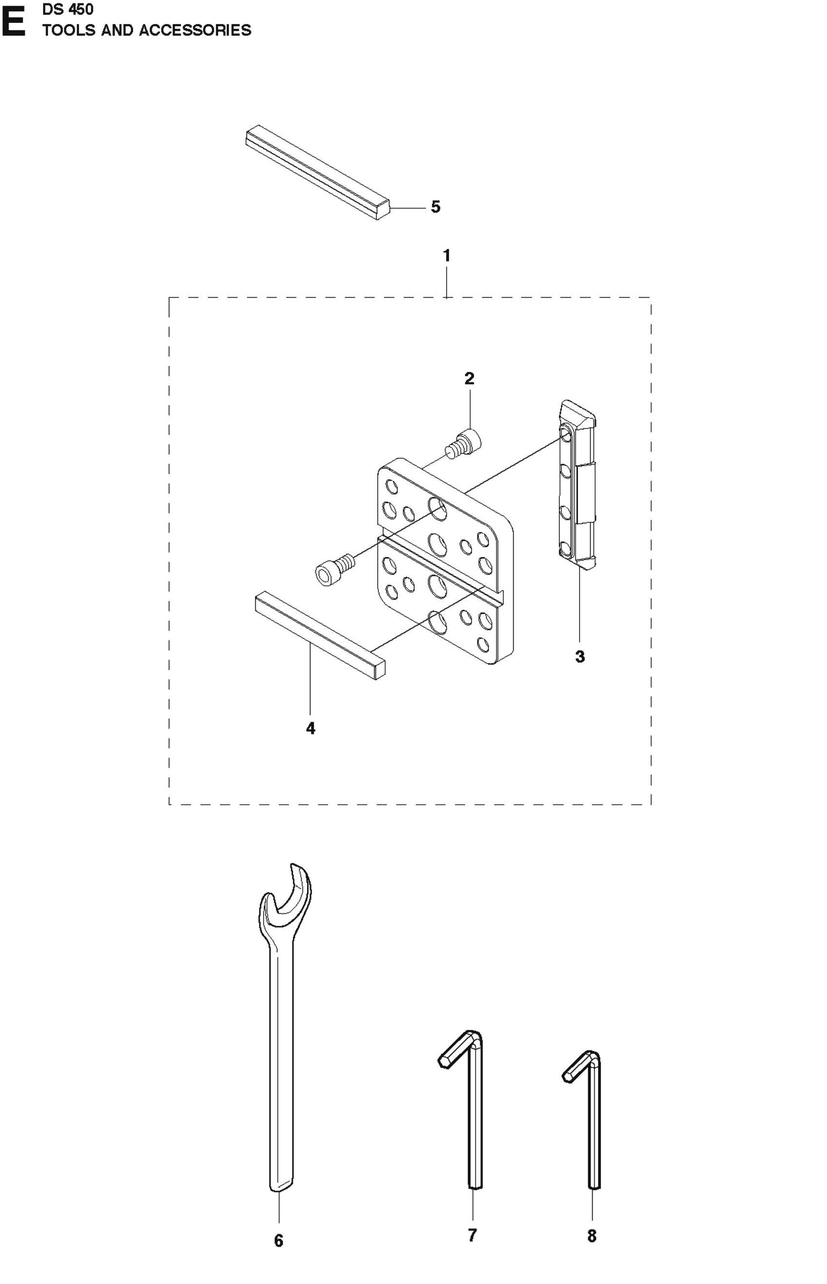Tools and Accessories Parts for DS 450 By Husqvarna