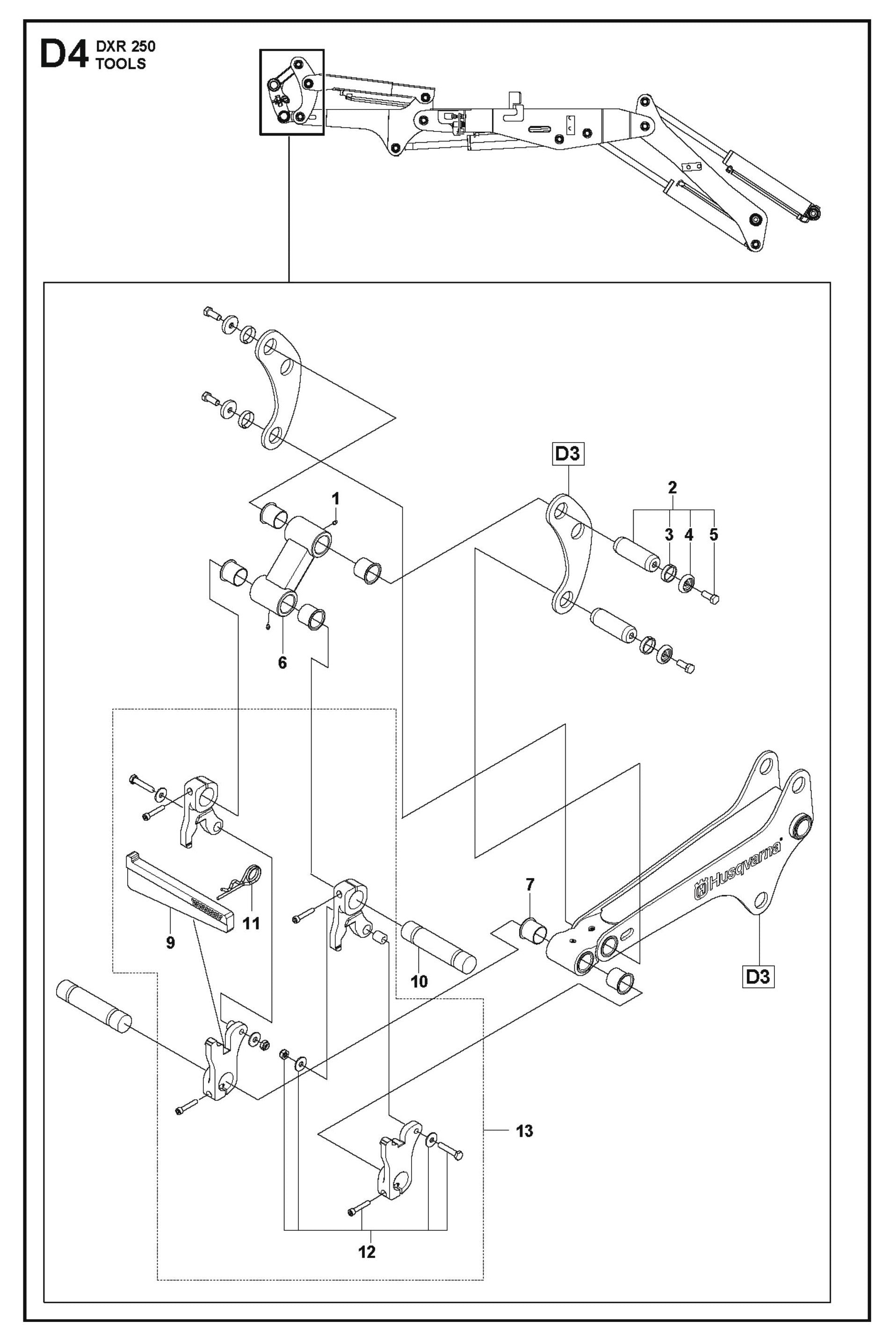 Tools Parts for DXR 250 By Husqvarna