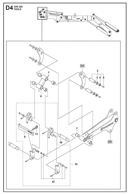 Tools Parts for DXR 250 By Husqvarna