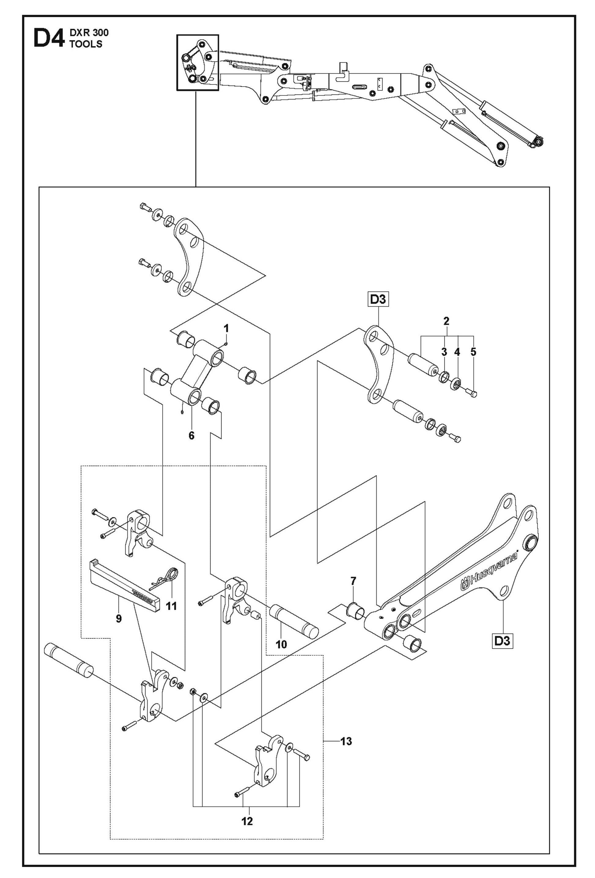 Tools Parts for DXR 300 By Husqvarna