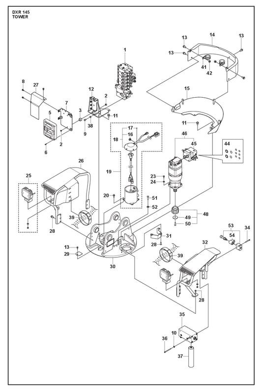 Tower Parts for DXR 145 By Husqvarna