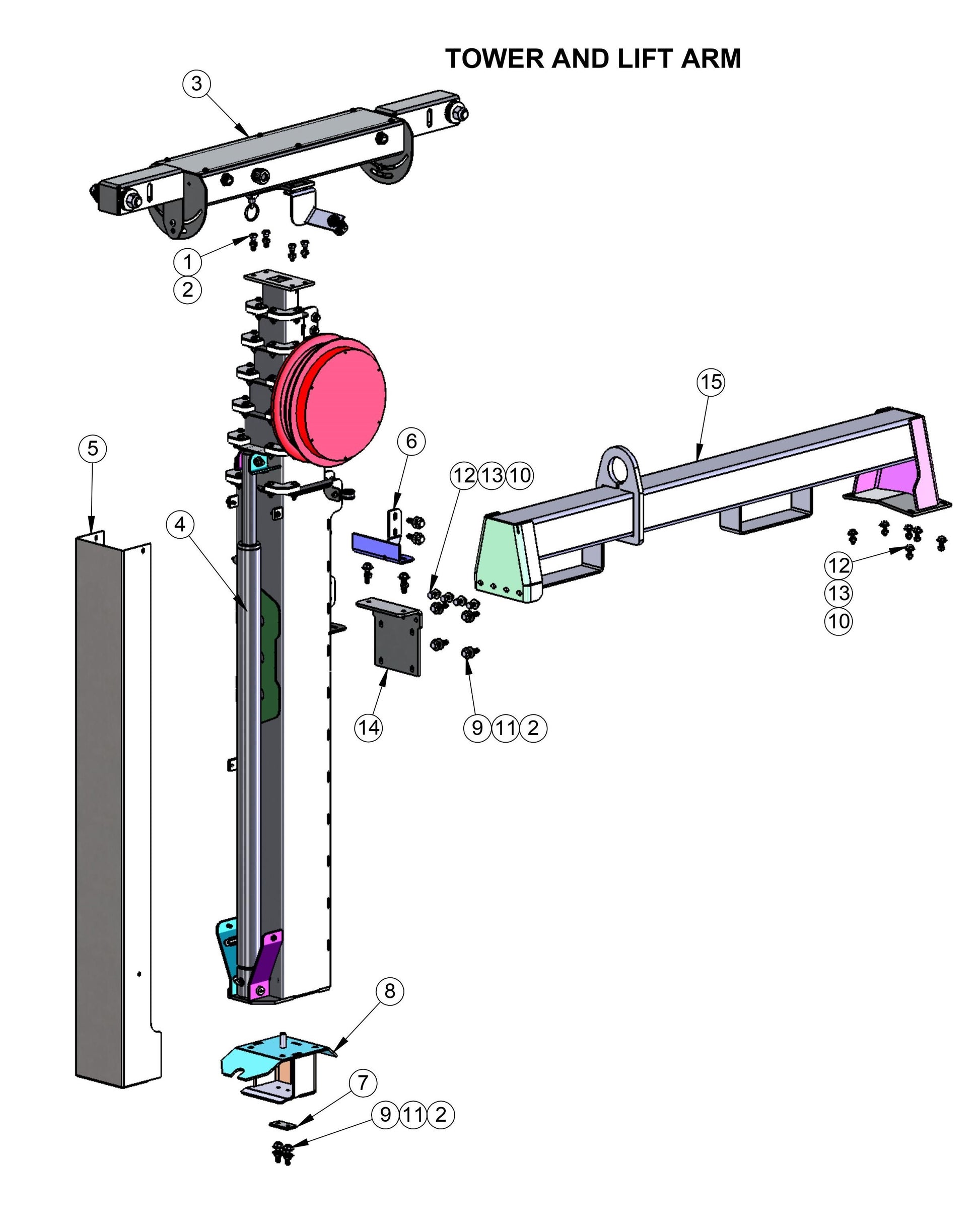 V-Series Maxi-Lite 7.5-8KW-Tower And Lift Arm Parts By Allmand