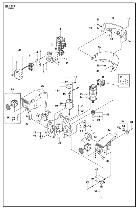 Tower Parts for DXR 140 By Husqvarna