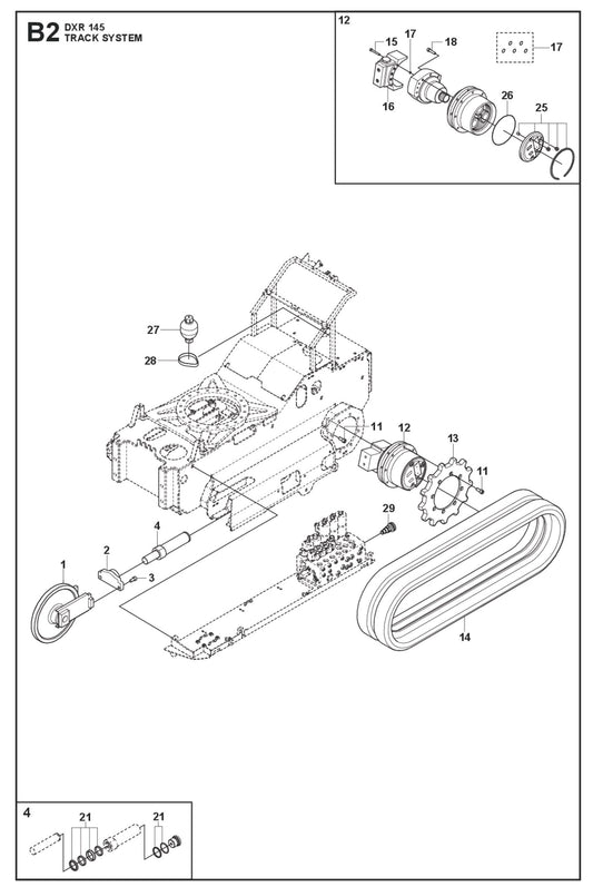 Track System Parts for DXR 145 By Husqvarna