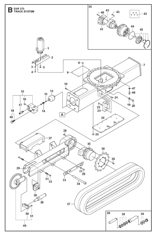 Track System Parts for DXR 275 By Husqvarna