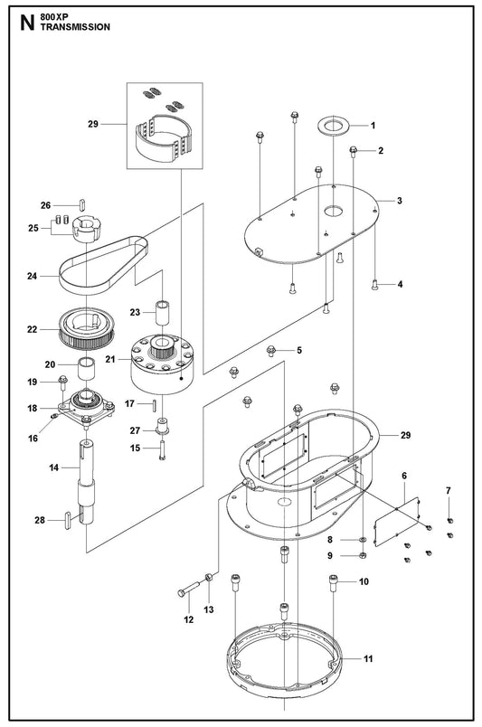 Transmission Parts for HTC 800 XP By Husqvarna