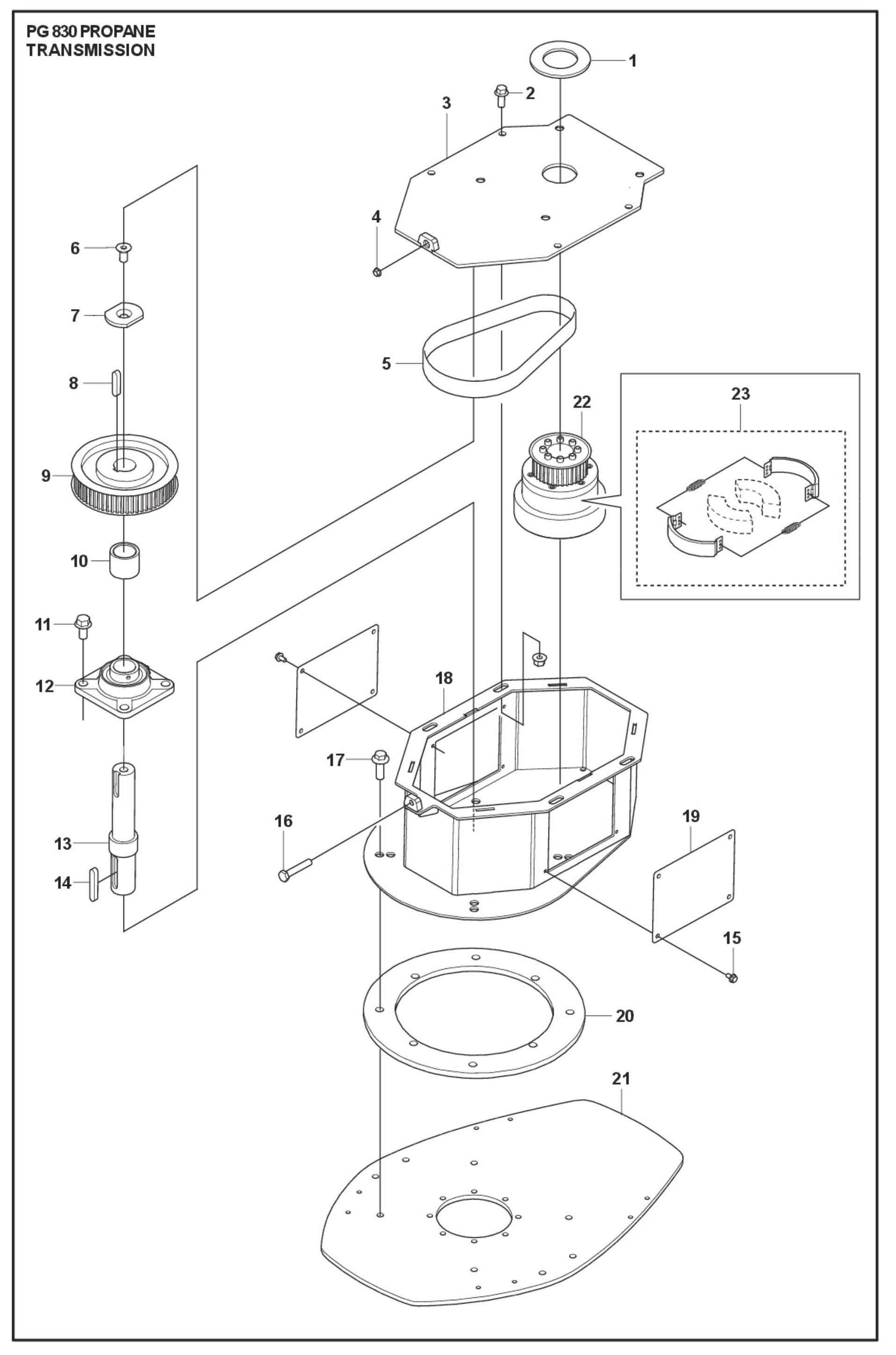 Transmission Parts for PG 830 P By Husqvarna