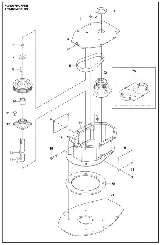 Transmission Parts for PG 830 P By Husqvarna