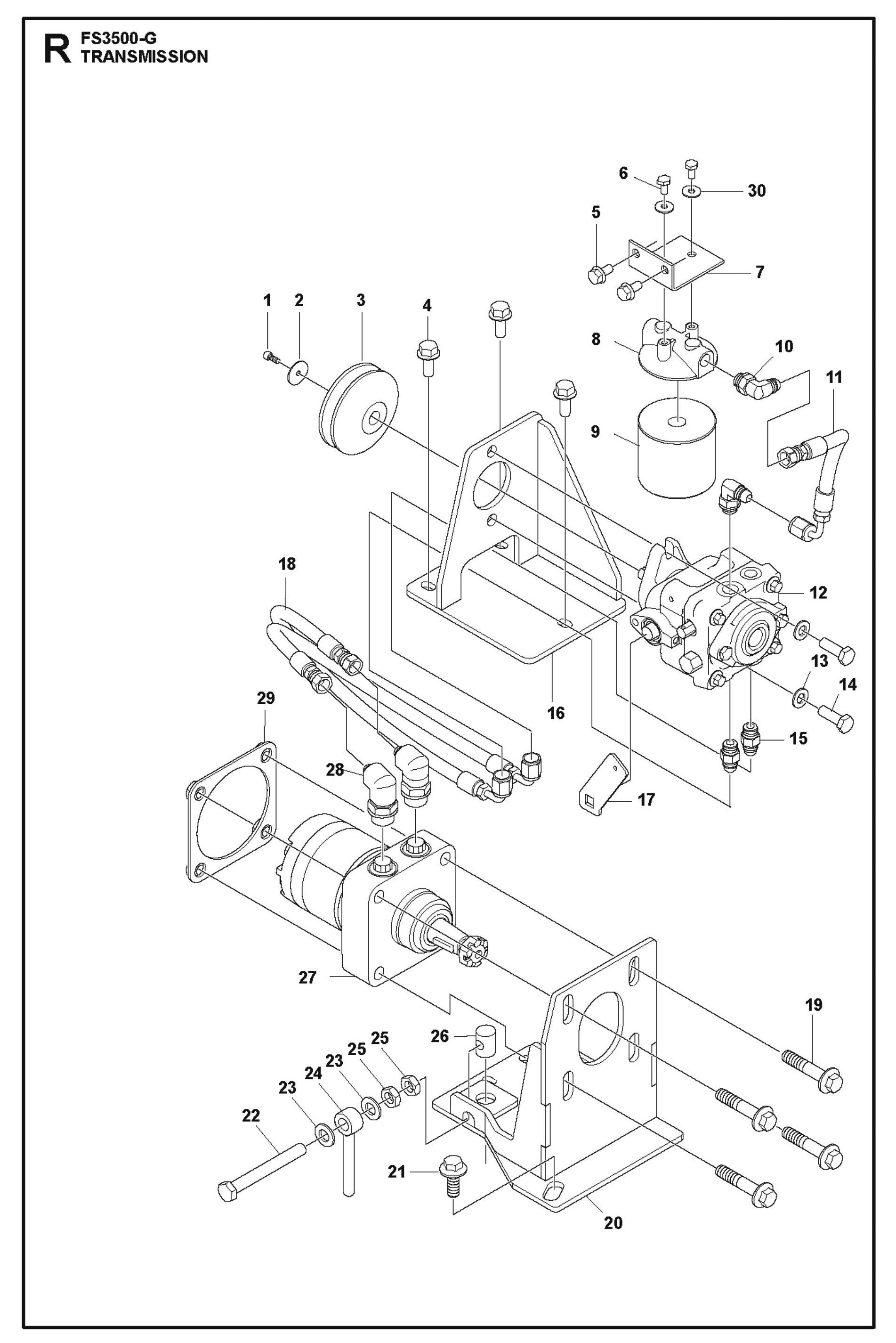 Transmission Parts for FS3500 G II By Husqvarna