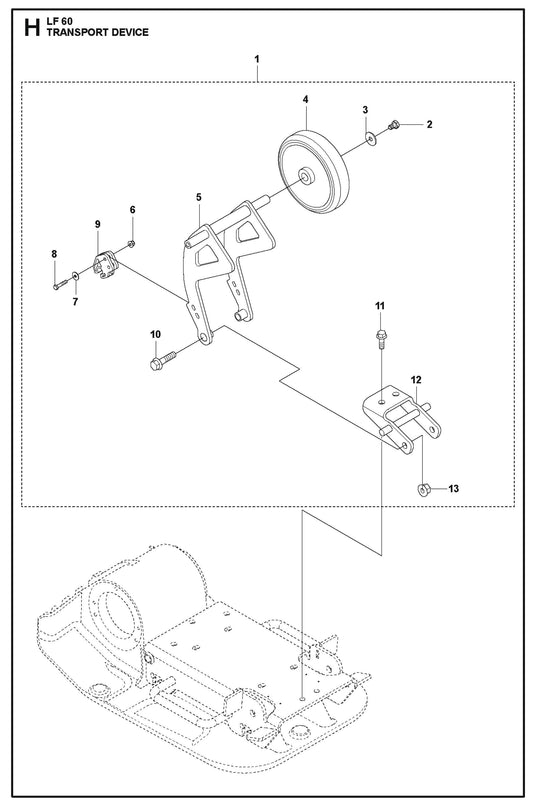 Transport Device Parts For LF 60 LAT By Husqvarna