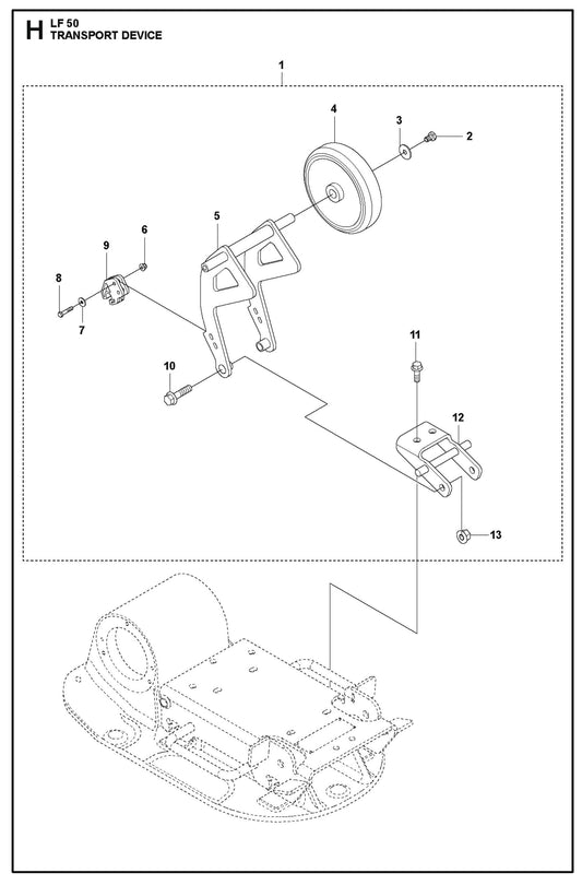 Transport Device Parts For LF 50 L By Husqvarna