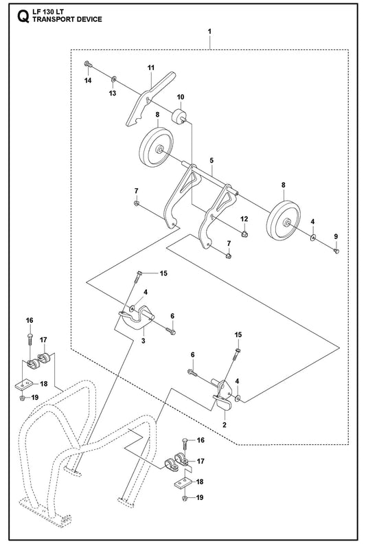 Transport Device Parts For LF 130 LT Petrol By Husqvarna