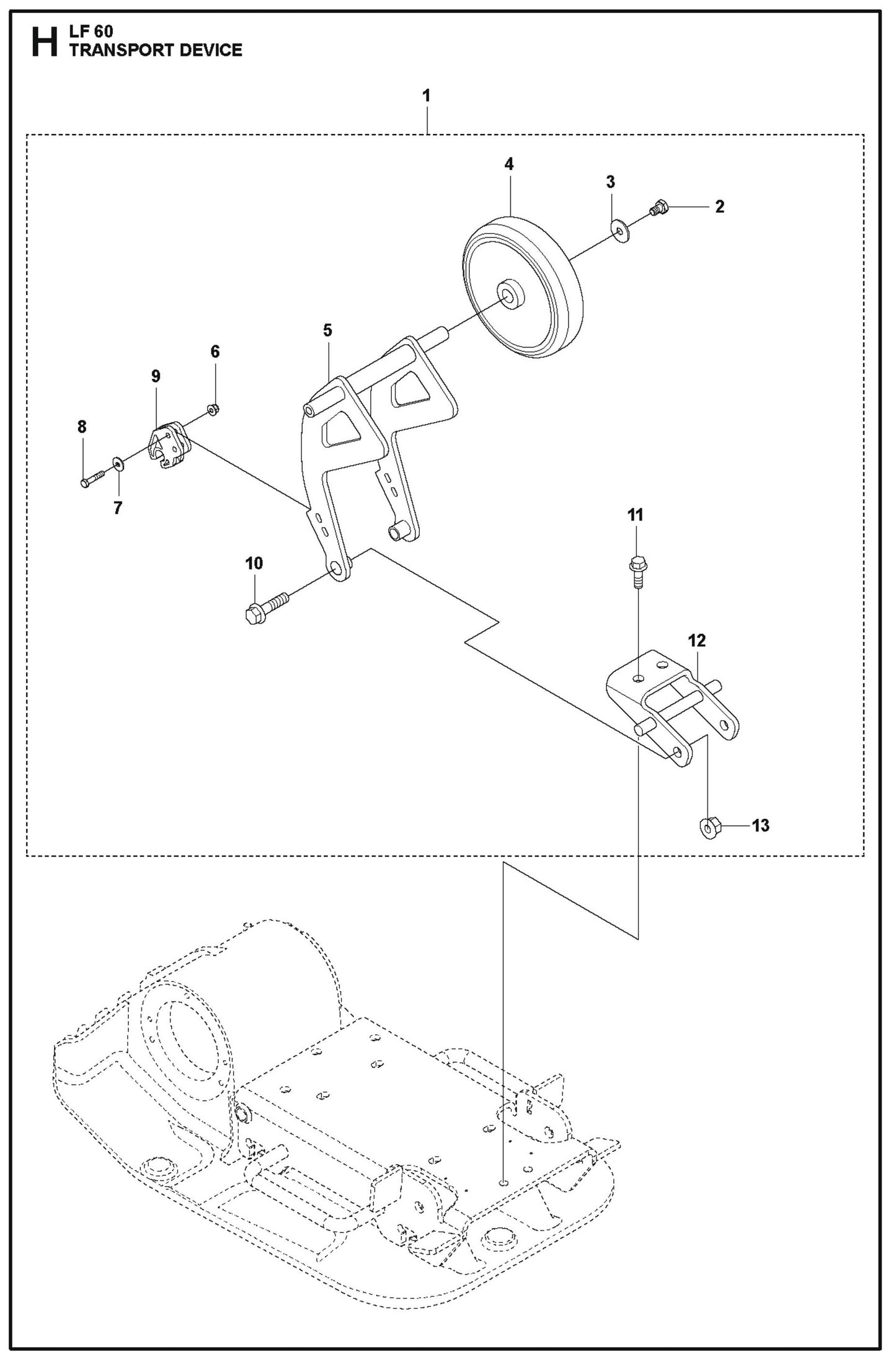 Transport Device Parts For LF 60 LA By Husqvarna